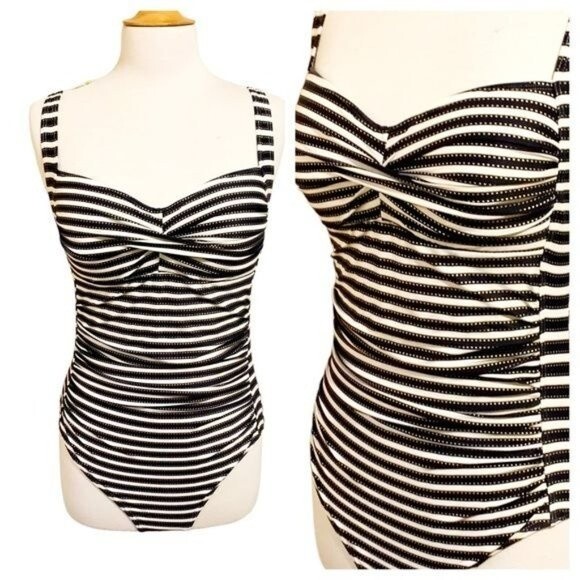 NIPTUCK SWIM Black White Gold One-piece Swimsuit - Medium - Picture 10 of 11